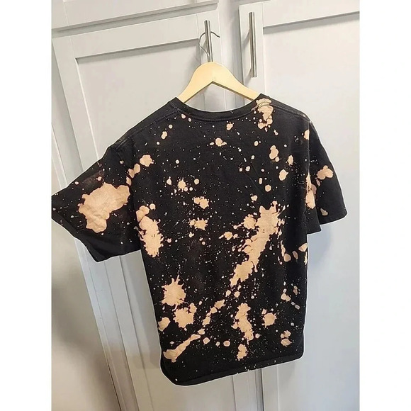 Champion Men's Melting Script Graphic Logo Tee Shirt Custom Bleach Dye Sz L - Picture 4 of 7